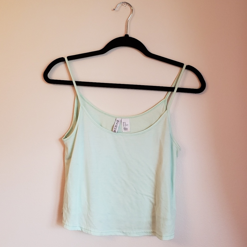 Divided H&M Basic | Mint Jersey Swing Crop Tank M